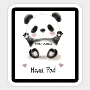 Adorable Baby Panda Digital Artwork - A Mindful Moment of Cuteness Sticker